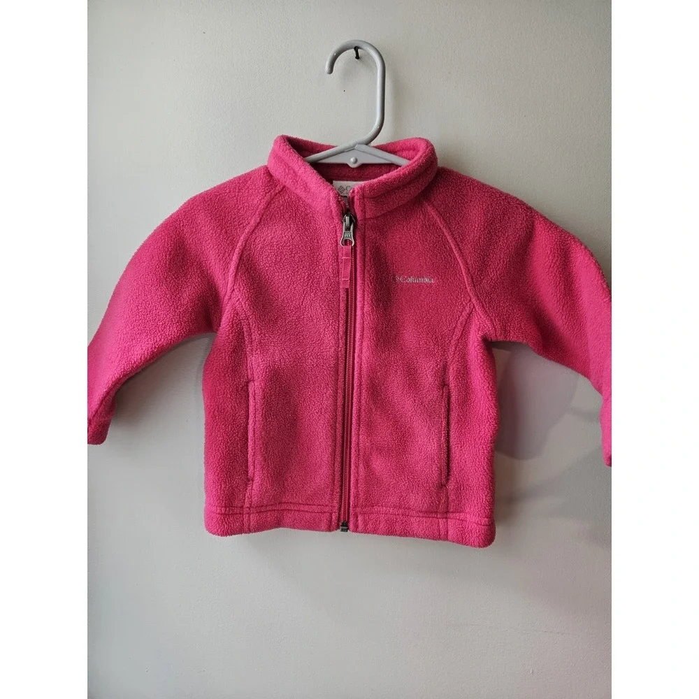 Columbia Baby Fleece Jacket 6-12 Months Pink Full Zip Soft Warm Toddler